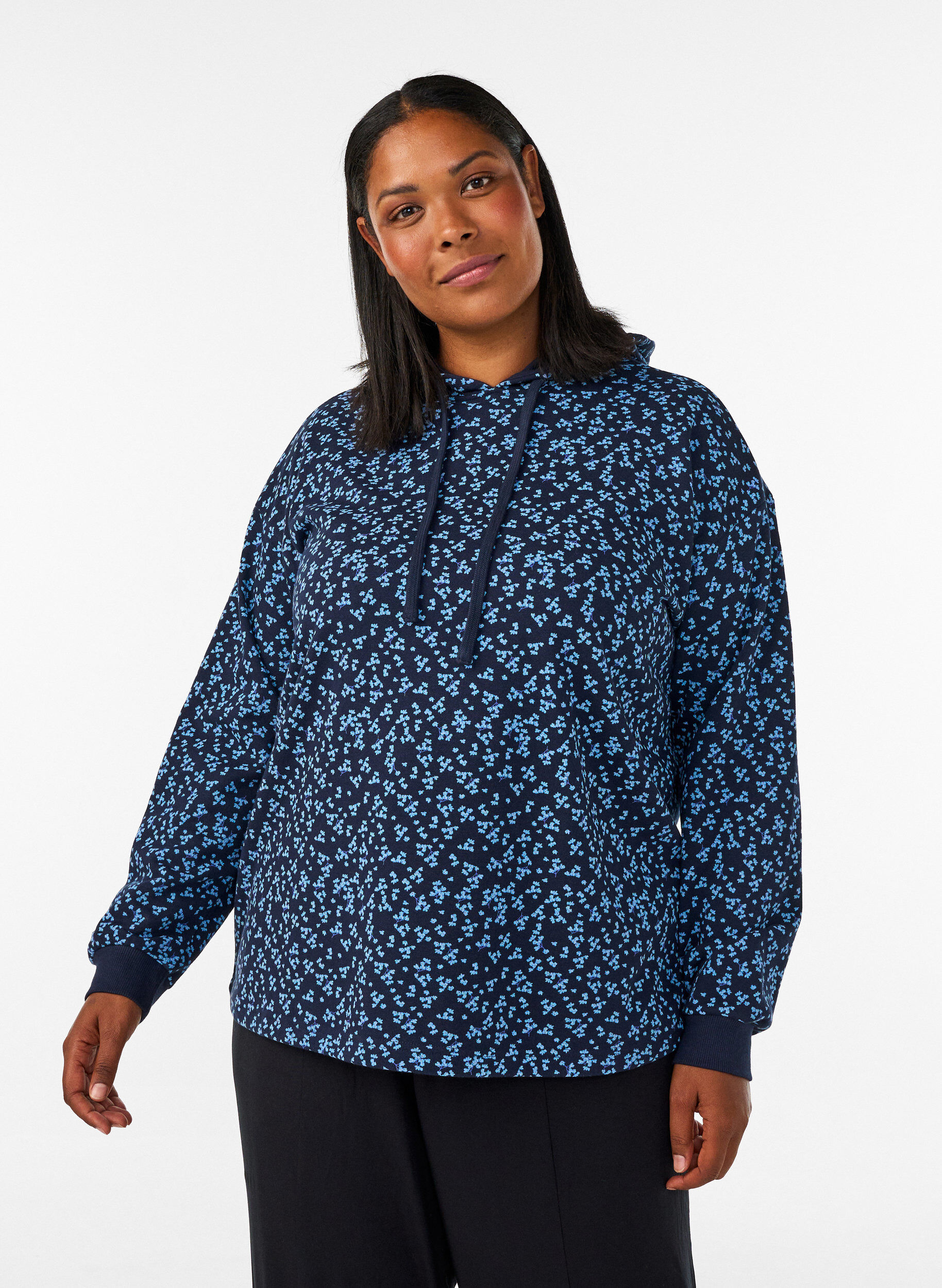 ZizziHuvtr&ouml;ja med helt&auml;ckande m&ouml;nster, Bl&aring;, Model image number 0