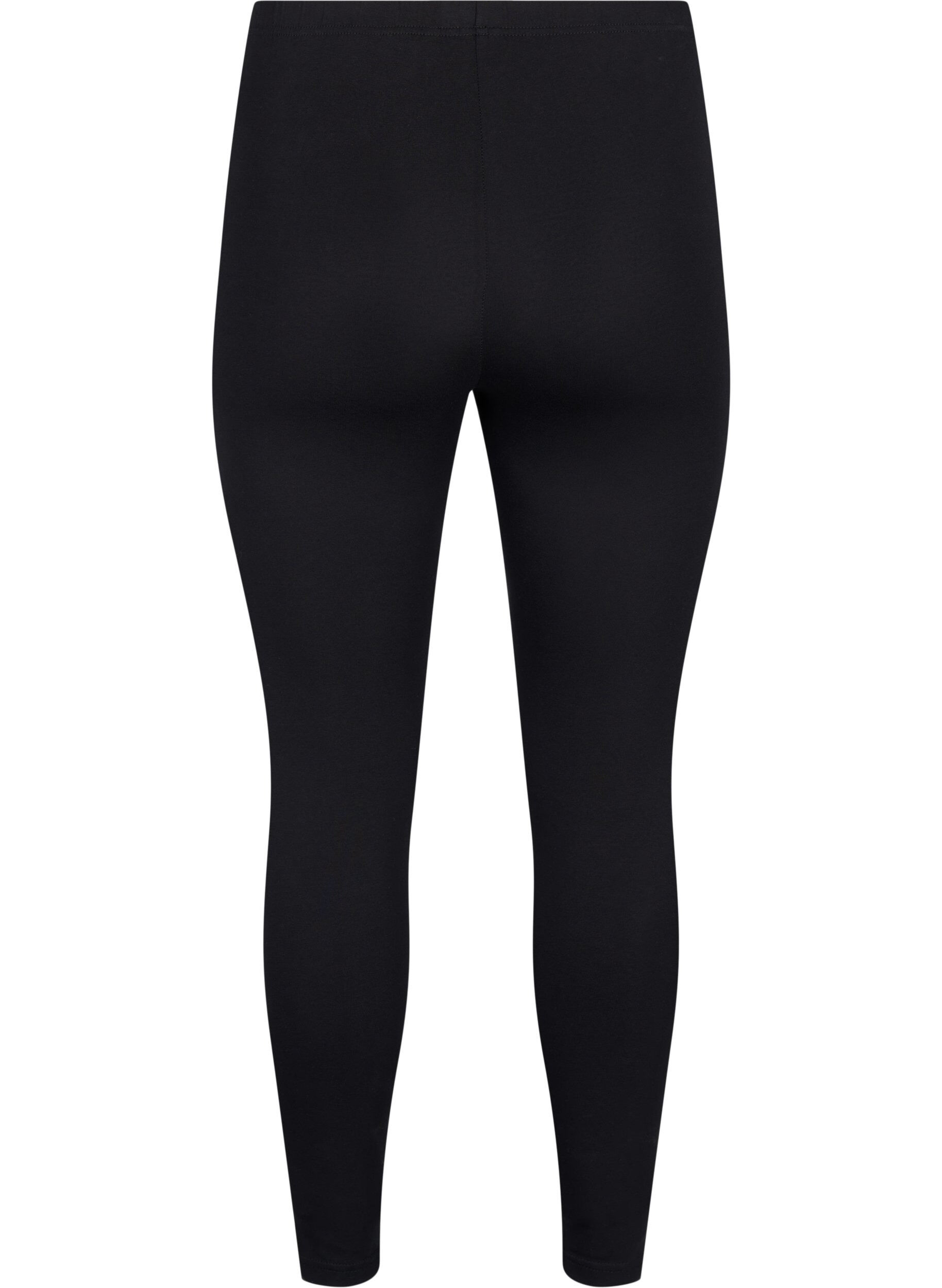 Zizzi FLASH - 2-pack leggings i bomull, Svart, Packshot image number 1