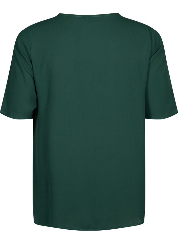 V-hals blus med dragkedja, Scarab, Packshot image number 1