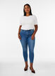Croppade Amy jeans med dragkedja, Bl&aring;, Model image number 1