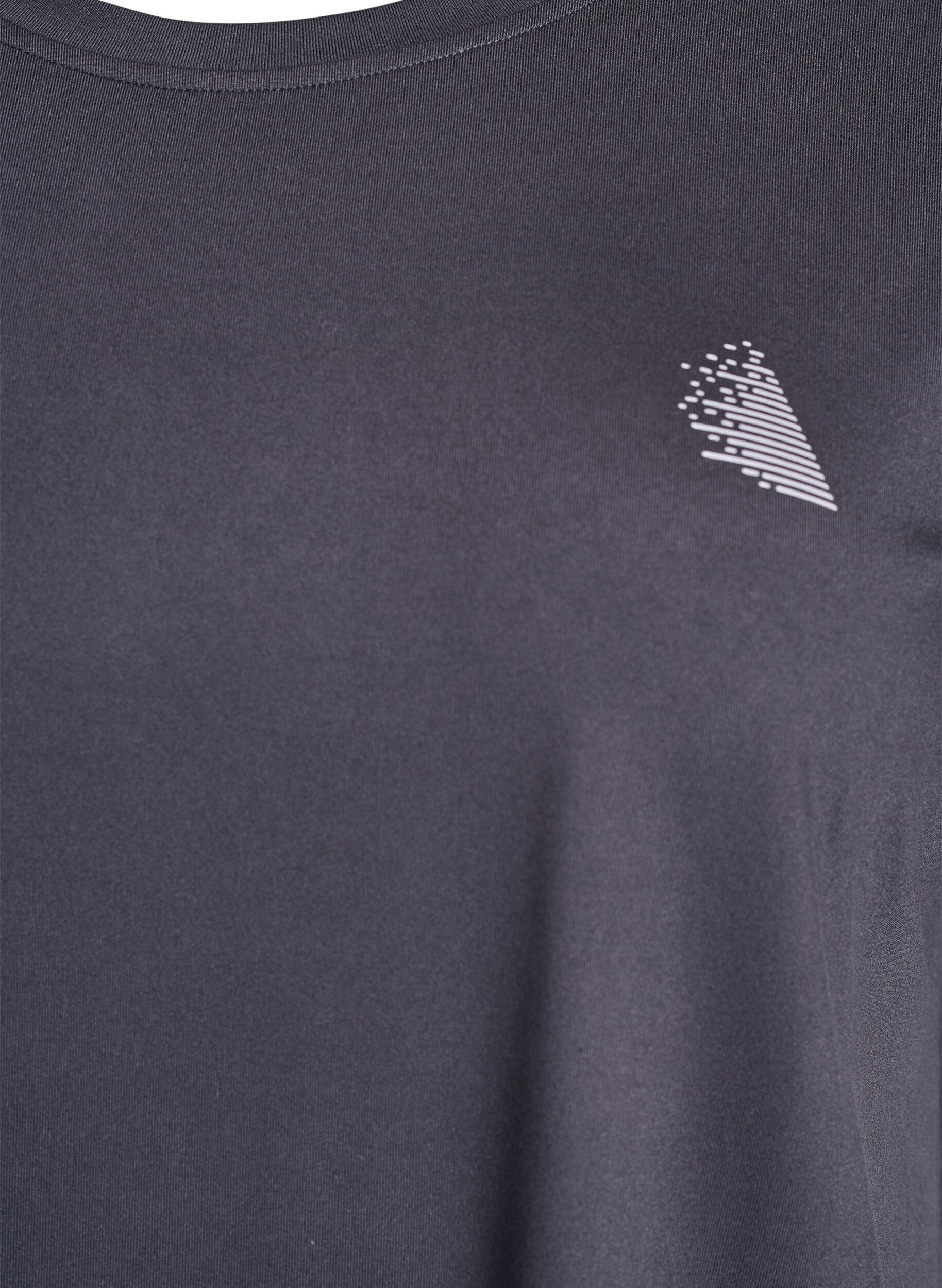 ZizziEnf&auml;rgad tr&auml;nings-T-shirt, Gr&aring;, Packshot image number 2