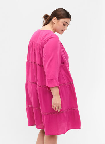 Viskos strandklänning, Raspberry Rose, Model image number 1