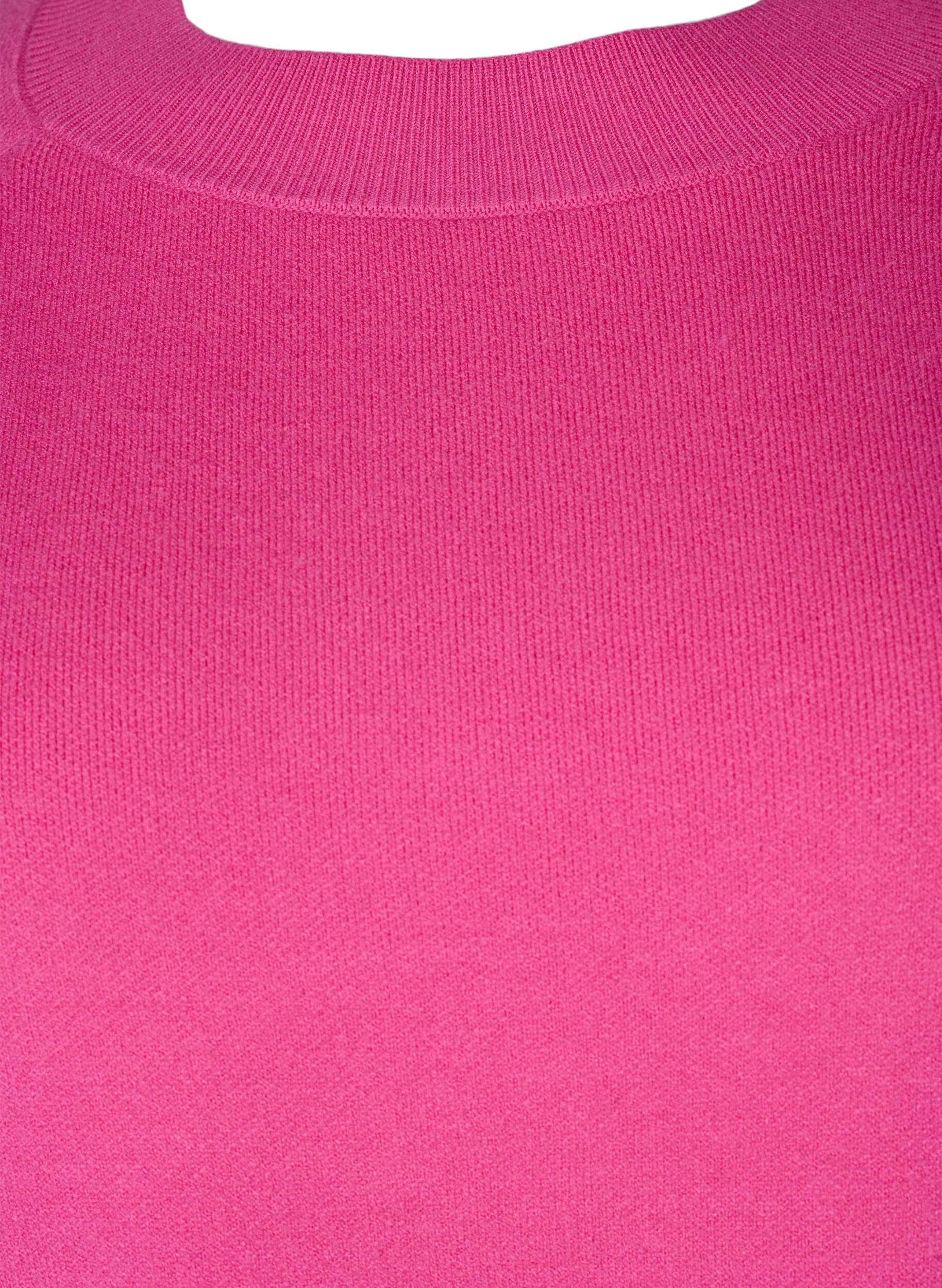 Zizzi Pullover i viskosblandning, med slits i sidan	, Raspberry Rose, Packshot image number 2