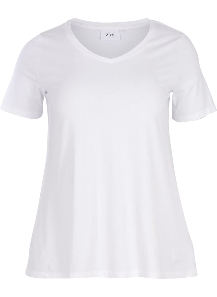 Enf&auml;rgad t-shirt i bomull, Vit, Packshot image number 0