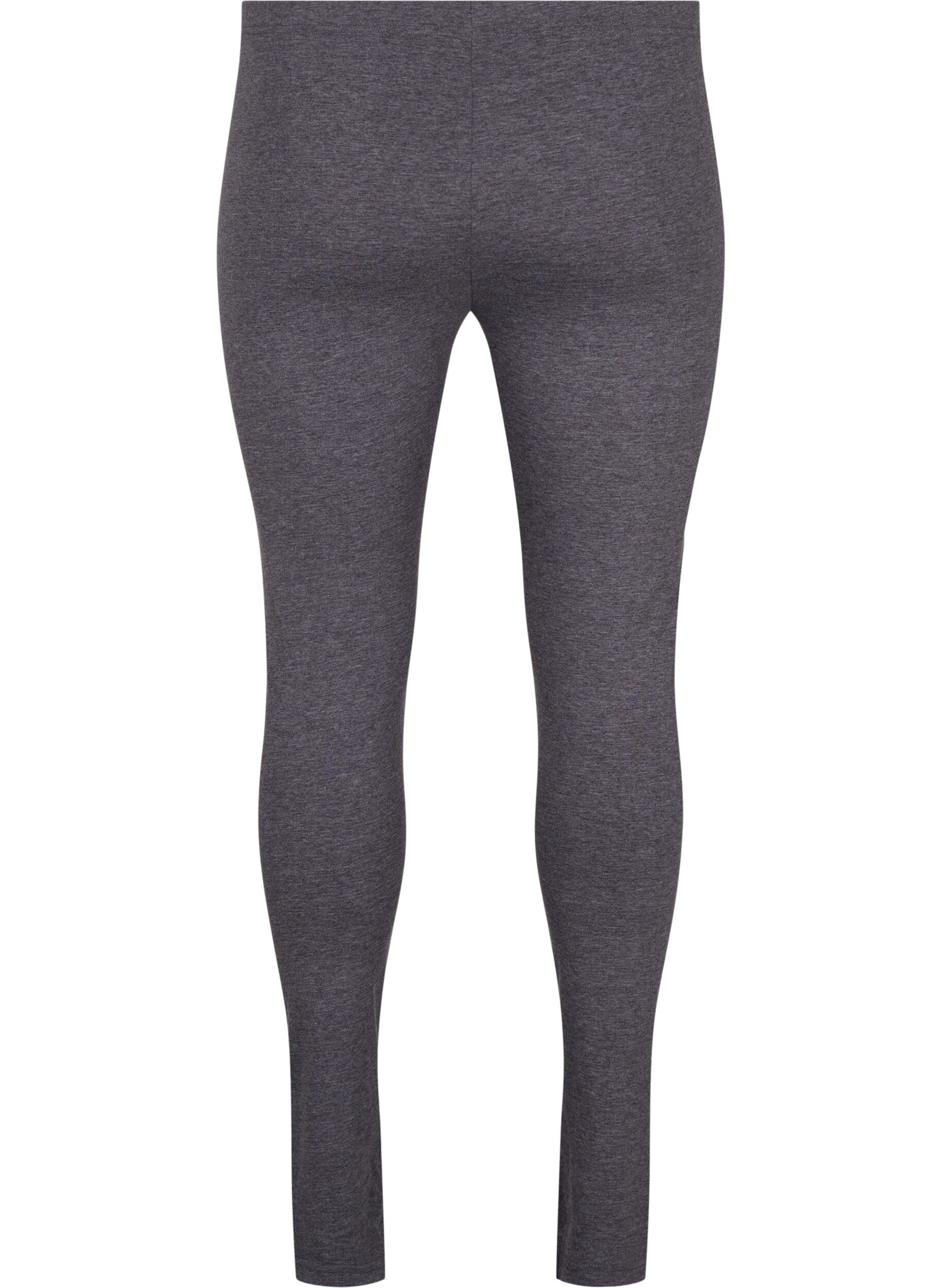 Zizzi Gr&aring; melerade leggings, Dark Grey Melange, Packshot image number 1