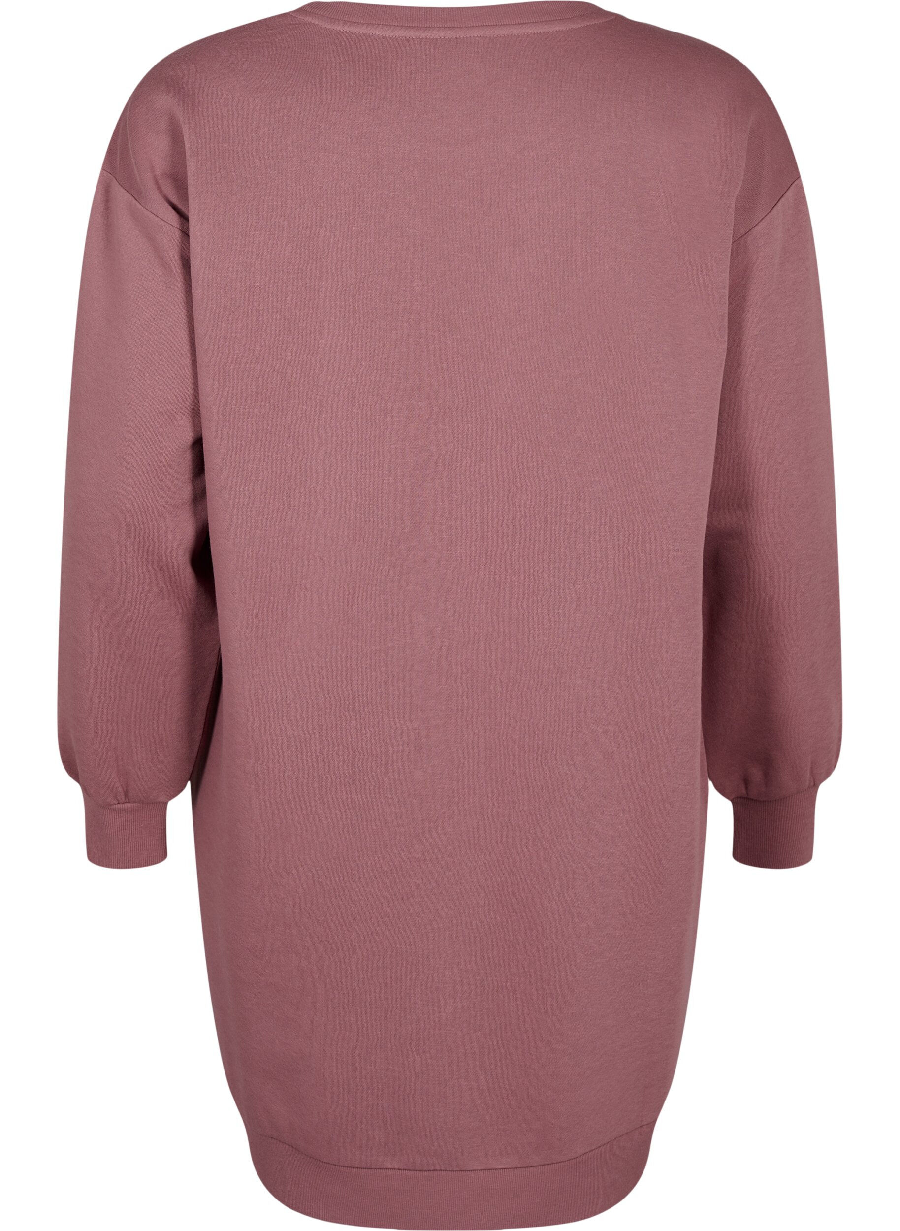 Zizzi Sweatshirtkl&auml;nning med broderade detaljer, Rose Brown, Packshot image number 1