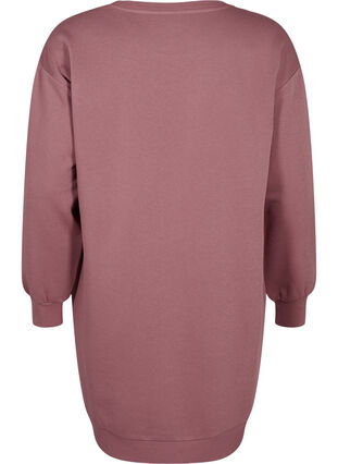 Sweatshirtklänning med broderade detaljer, Rose Brown, Packshot image number 1