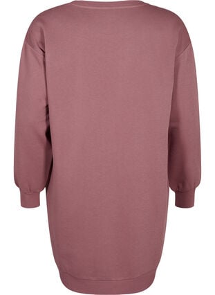 Sweatshirtklänning med broderade detaljer, Rose Brown, Packshot image number 1