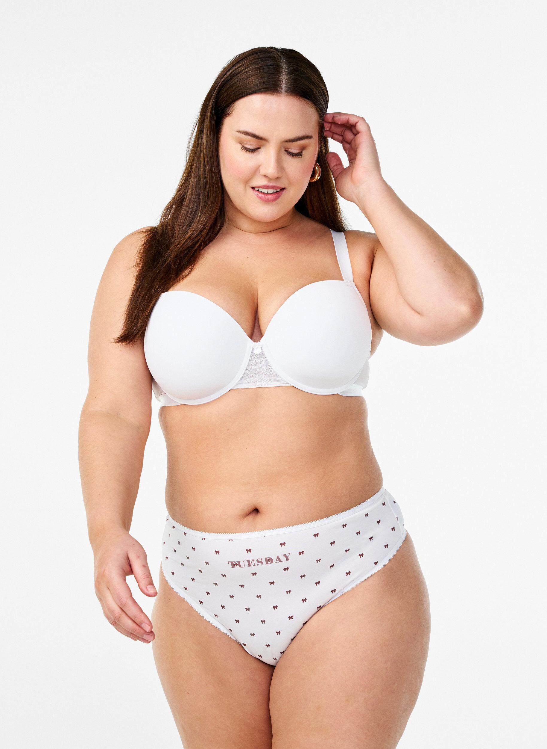 7-pack trosor i bomull med veckodagar i tryck, Rosa, Model