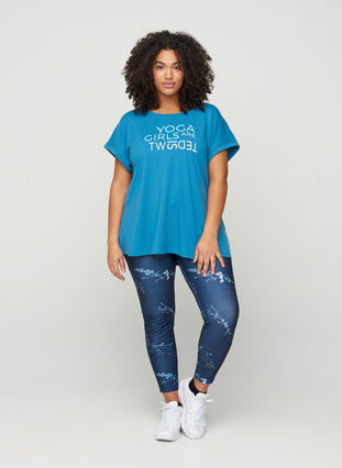 Tränings-t-shirt med tryck, Storm Blue, Model image number 2