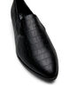 Wide fit - Loafers med krokodilmönster, Svart, Packshot image number 3