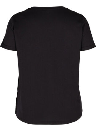 Tränings-t-shirt i bomull med tryck, Black Fading Square, Packshot image number 1