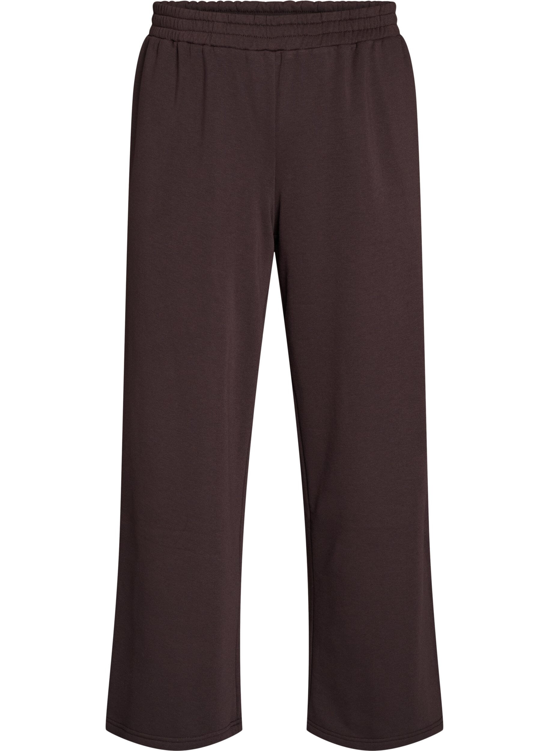 ZizziSweatpants med h&ouml;g midja och vida ben, Brun, Packshot image number 0