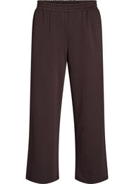 Sweatpants med h&ouml;g midja och vida ben, Brun