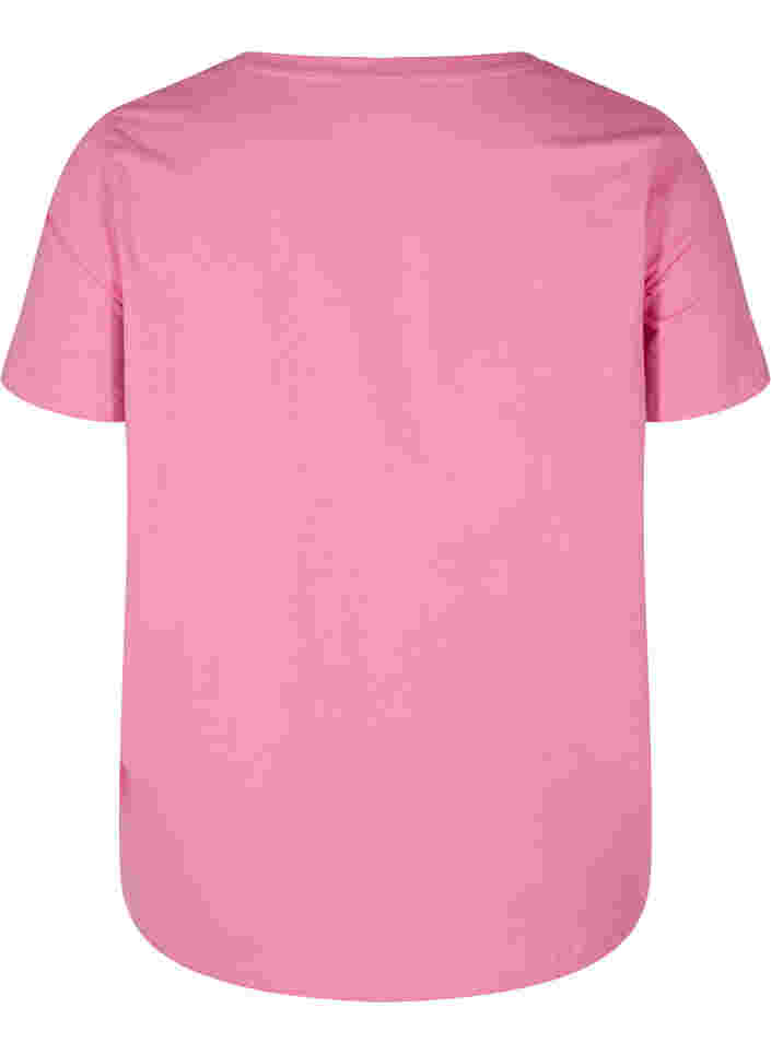 T-shirt i bomull med texttryck, Cyclamen LOVE, Packshot image number 1