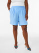 Shorts med fickor och h&ouml;g midja, Bl&aring;, Model image number 0