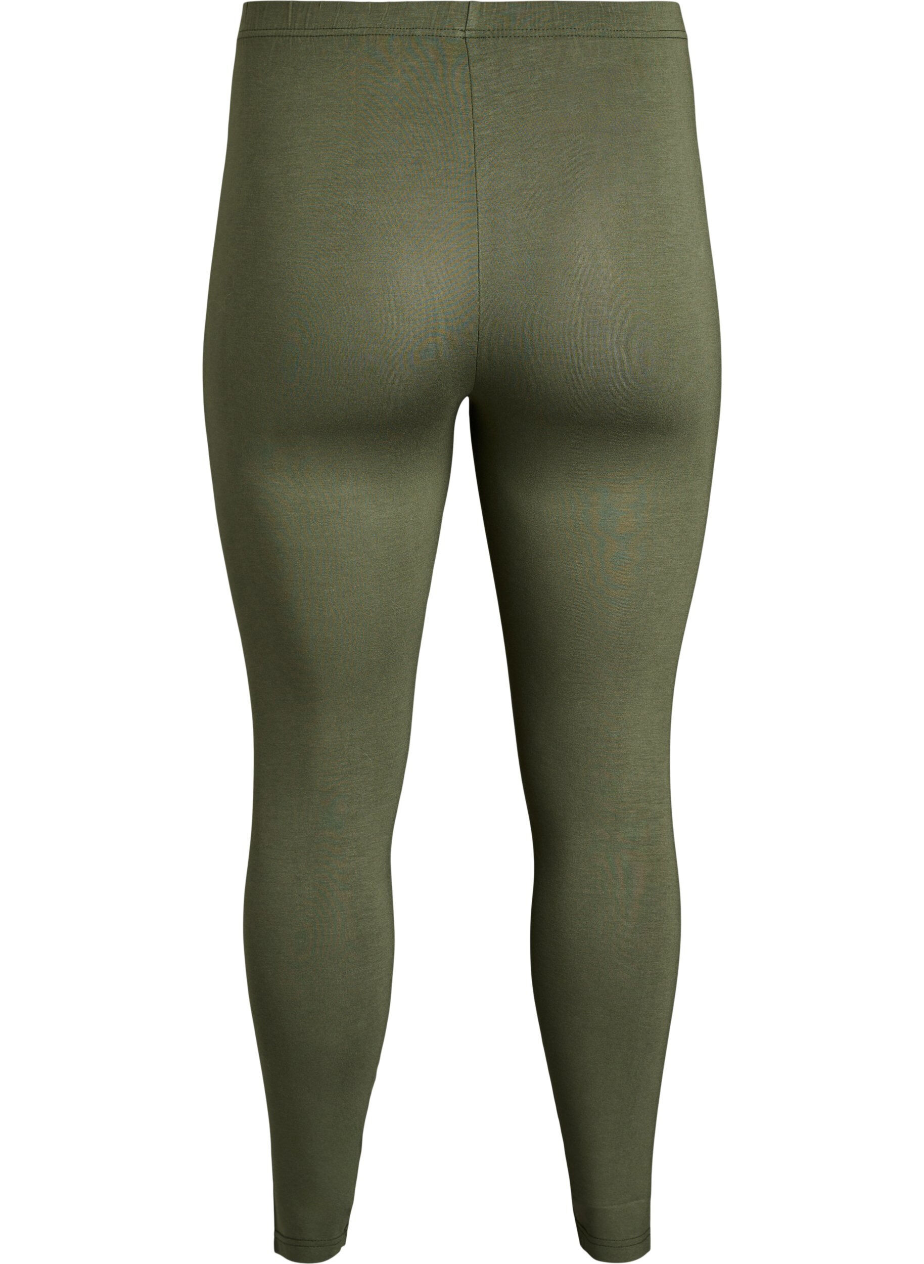 ZizziBasic leggings i viskos, Gr&ouml;n, Packshot image number 1