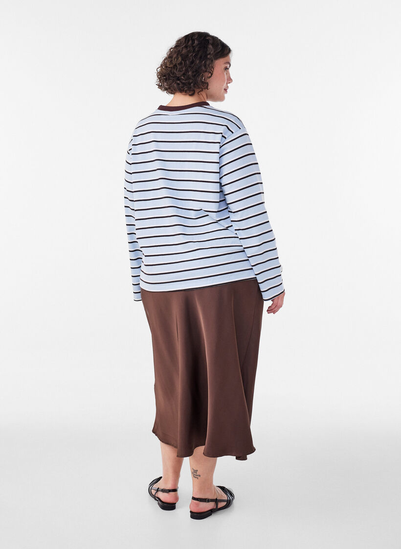 Bas-t-shirt med l&aring;nga &auml;rmar, Bl&aring;, Model image number 2