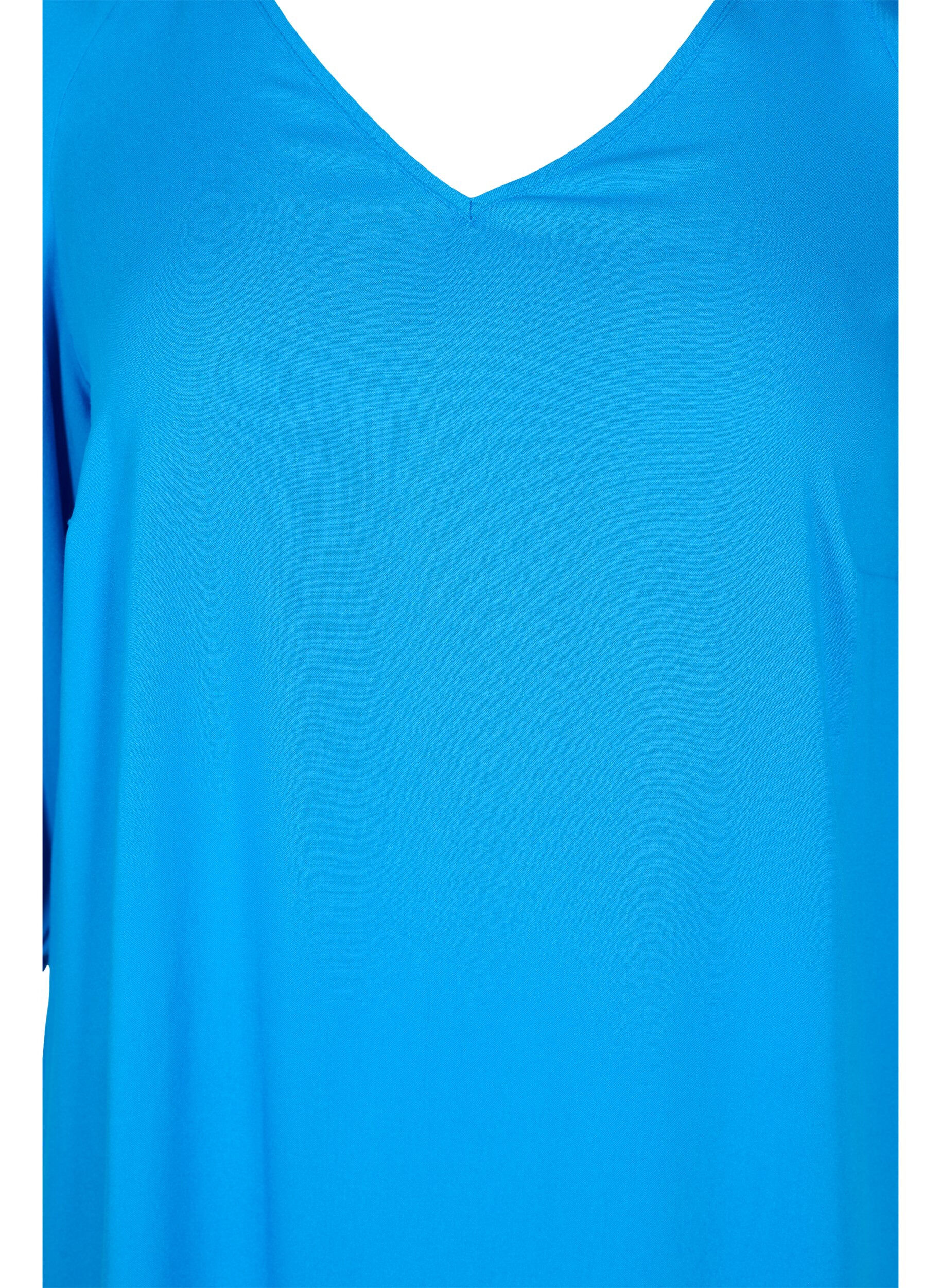 Zizzi Viskoskl&auml;nning med v-ringning, Indigo Bunting, Packshot image number 2