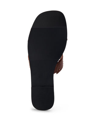 Platta slip on-sandaler med bred passform och nitar, Friar Brown, Packshot image number 4