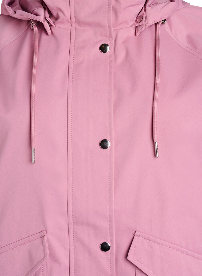 Kort v&aring;rjacka med avtagbar huva, Rosa, Packshot image number 2