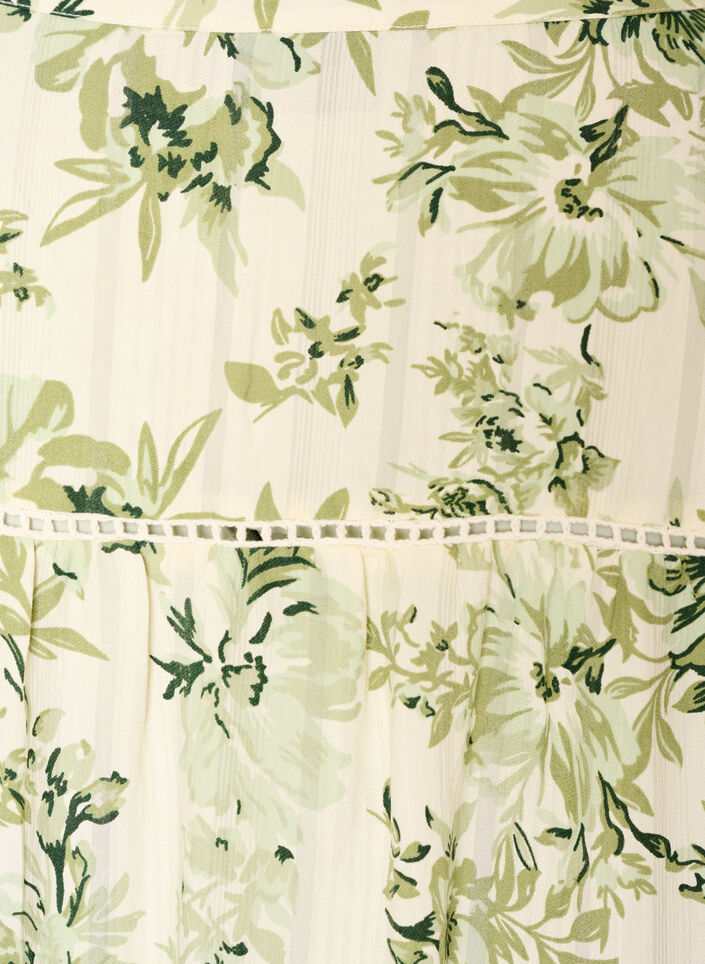 Kort viskoskl&auml;nning med spetsdekor och A-linjeformad sk&auml;rning, Gr&ouml;n, Packshot image number 3