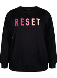 Sweatshirt med text, Black W. Reset