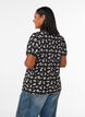Blus med l&aring;nga &auml;rmar och blommigt tryck, Svart, Model image number 2
