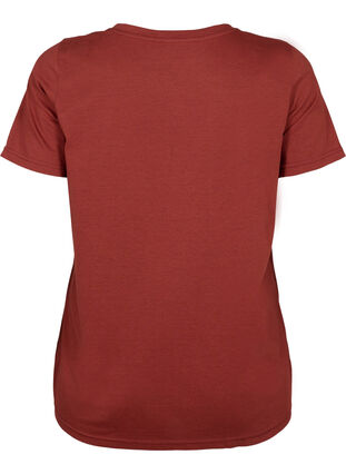 Kortärmad t-shirt med v-hals, Fired Brick, Packshot image number 1