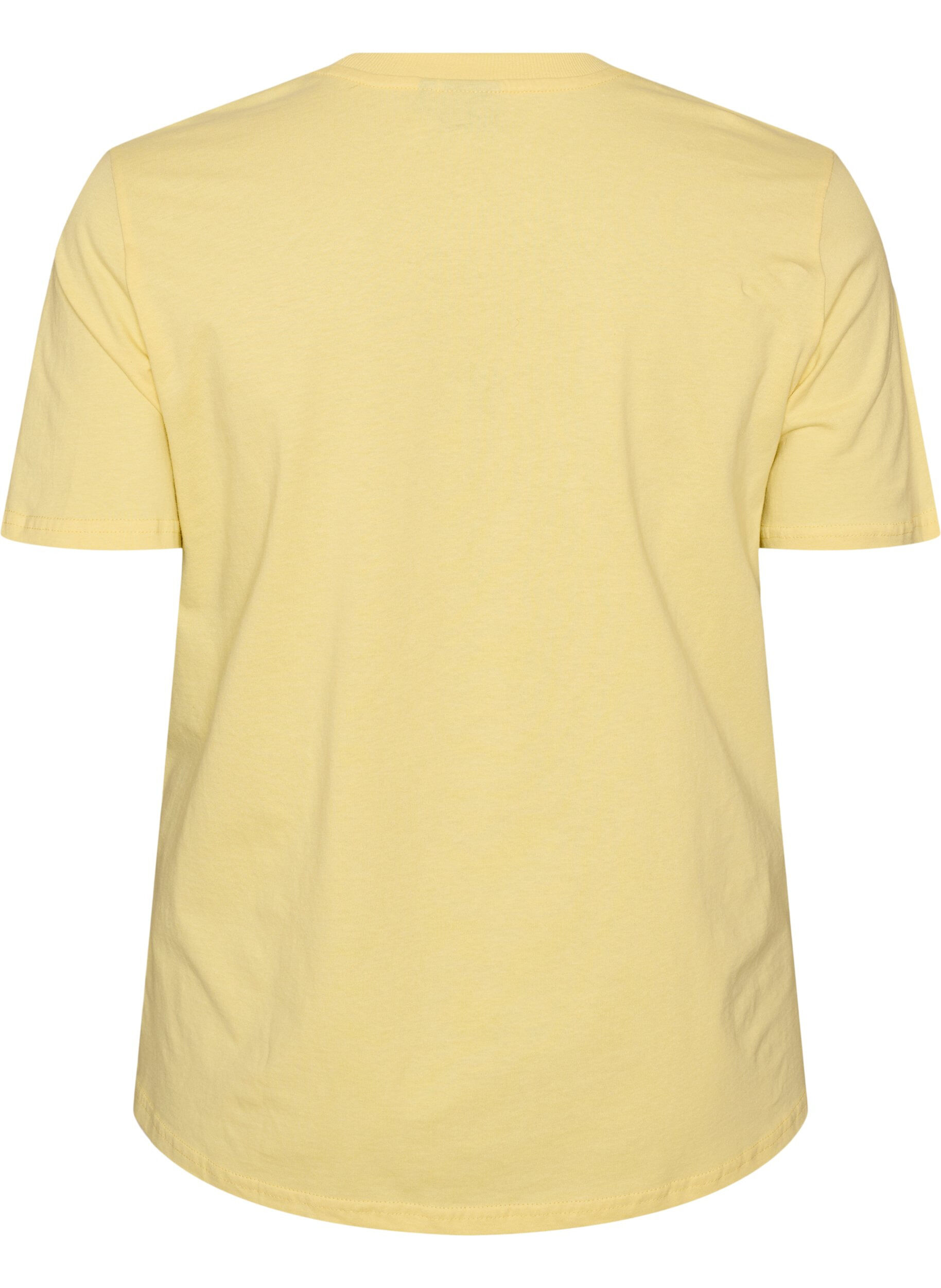 ZizziT-shirt i bomull med tryck, Gul, Packshot image number 1