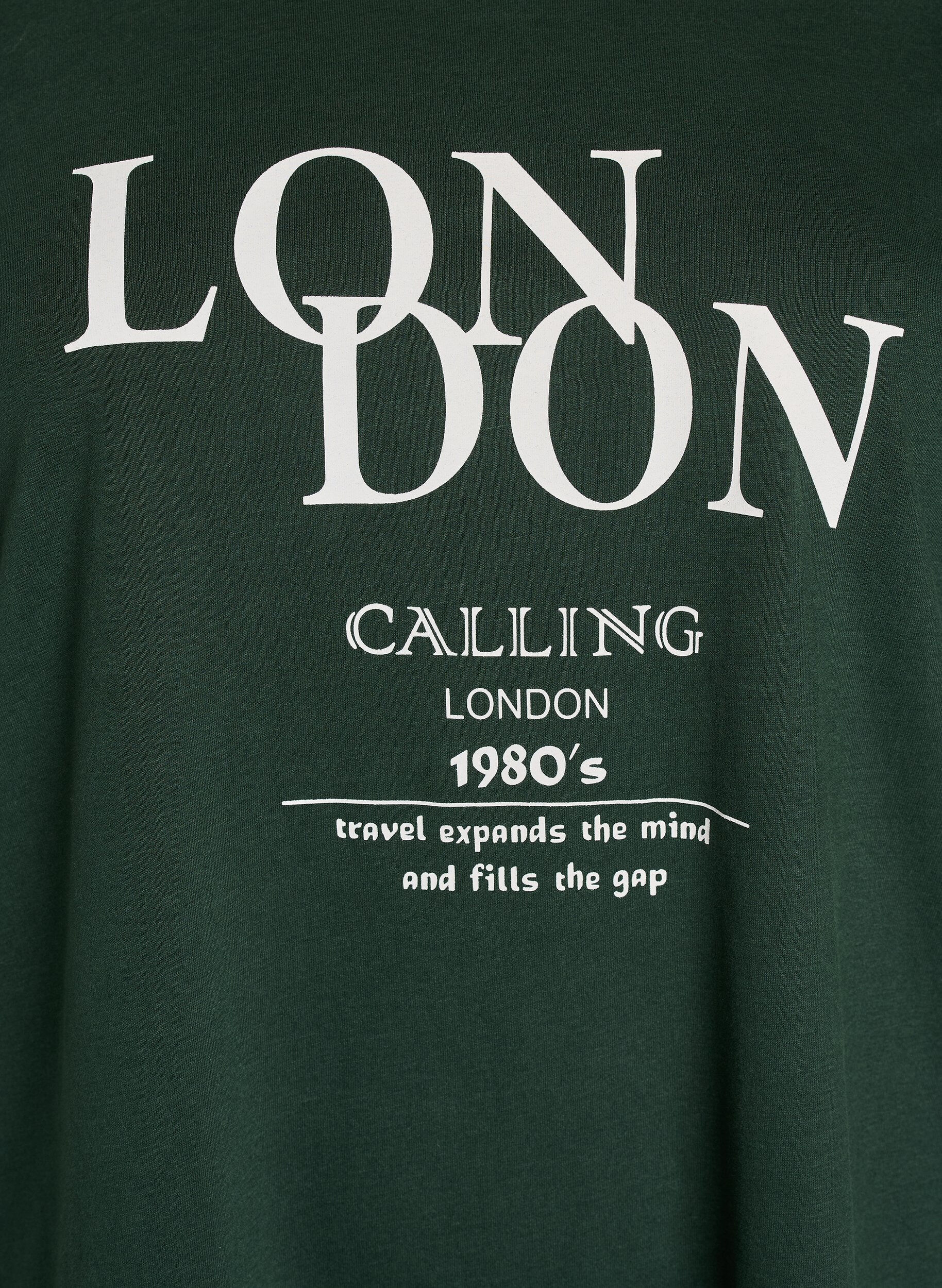 Zizzi T-shirt med tryck, Gr&ouml;n, Packshot image number 2