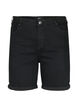 Åtsittande jeansshorts med hög midja, Black, Packshot image number 0