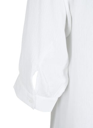 Viskostunika med 3/4-ärmar, Bright White, Packshot image number 3