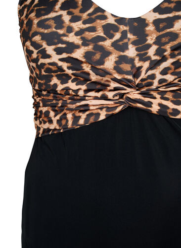 Baddräkt med bygel och justerbara axelband, Black Leopard, Packshot image number 2