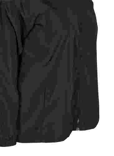 Kort jacka med huva och justerbar nederkant, Black, Packshot image number 3