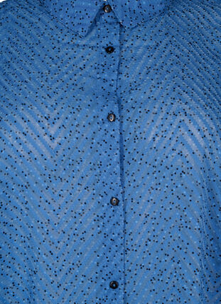 Prickig skjortklänning med 3/4 ärmar och slits, Riverside Dot, Packshot image number 2