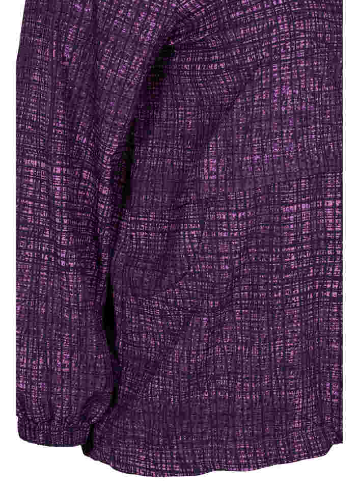 Sportanorak med dragkedja och fickor, Square Purple Print, Packshot image number 3