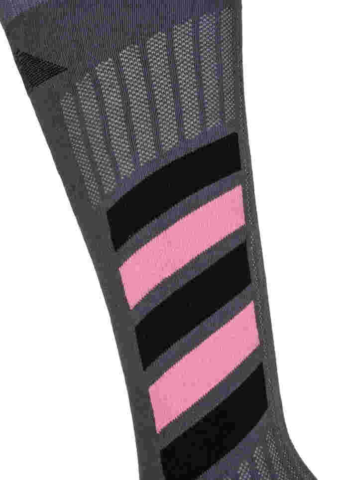 Skidstrumpor i bomulll, Dark Grey/Sea Pink, Packshot image number 2