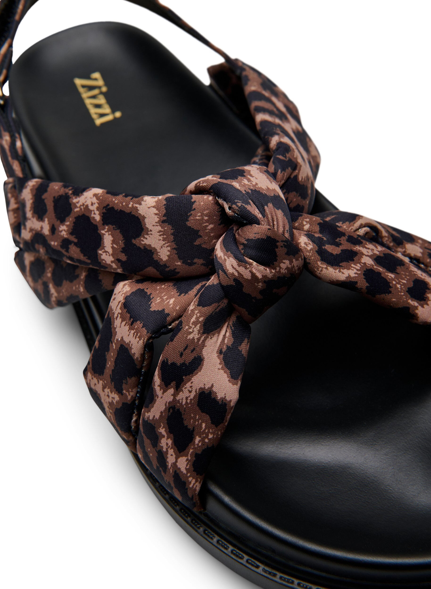 Zizzi Wide fit - Sandal med knutdetalj, Brun, Packshot image number 3