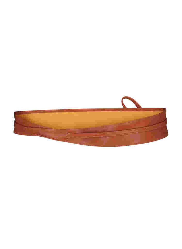 Midjeskärp i läderimitation, Brown, Packshot image number 1