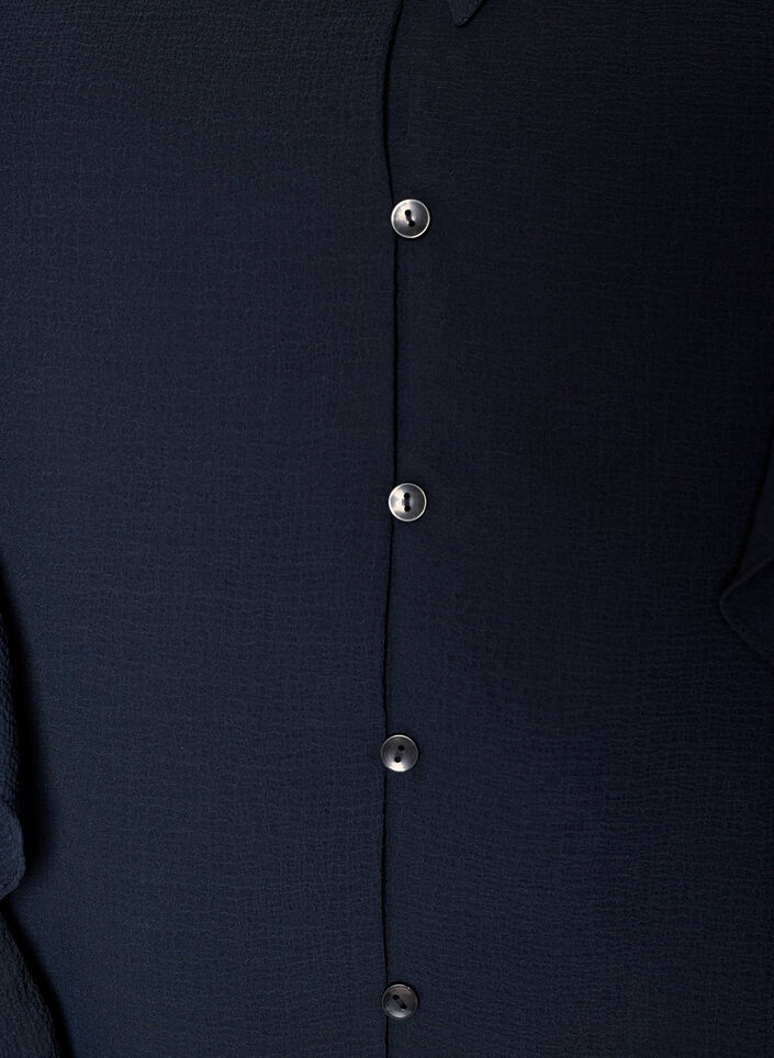Skir blus med volanger och knytning, Bl&aring;, Packshot image number 2
