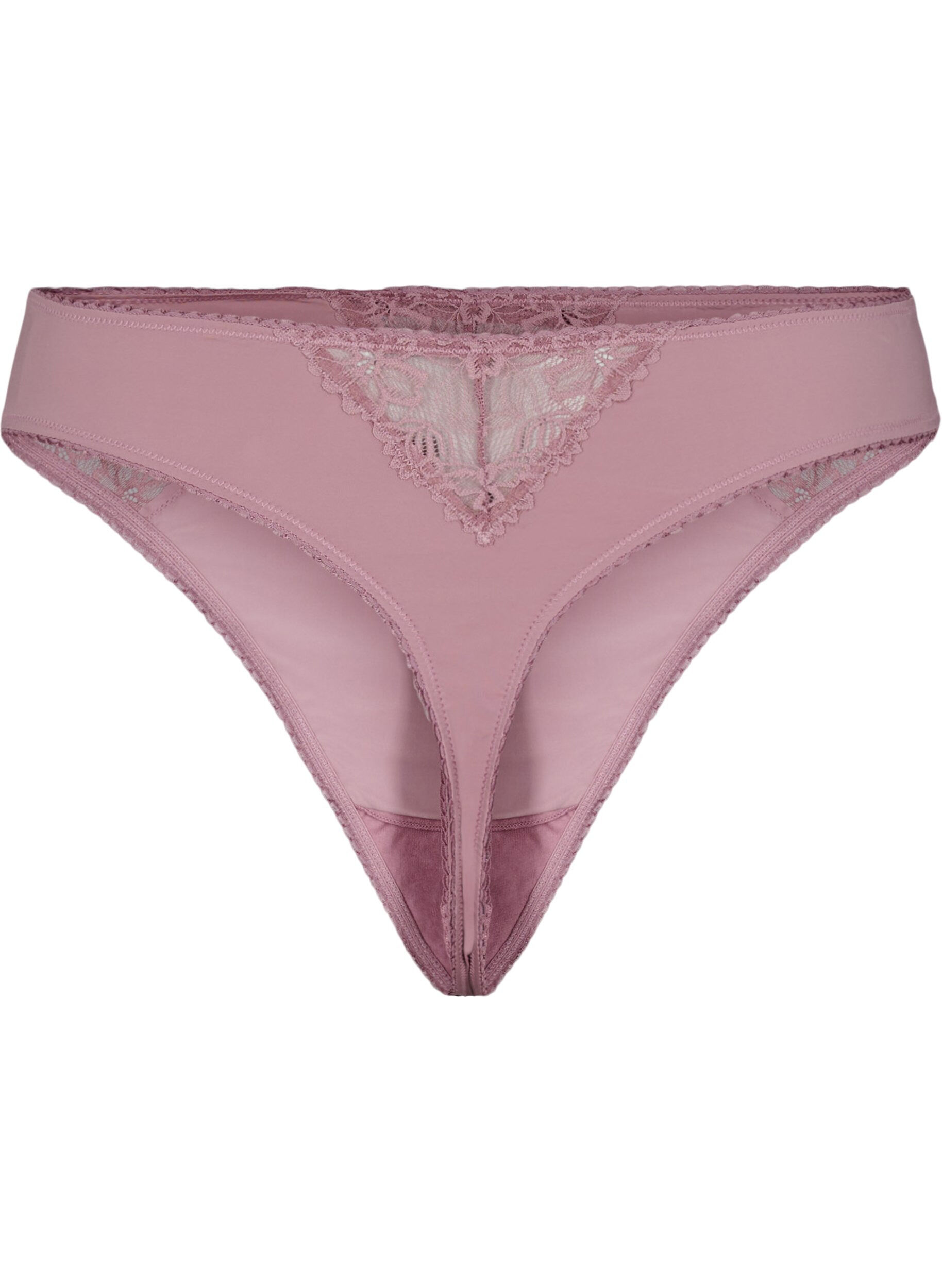 Zizzi Trosor i microfiber med spets, Rosa, Packshot image number 1
