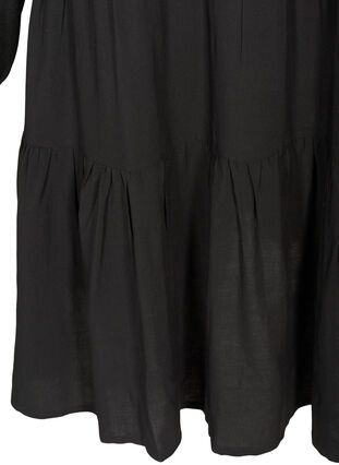 A-linjeformad klänning med långa ärmar, Black, Packshot image number 3
