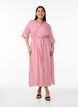 Ankell&aring;ng skjortkl&auml;nning med knytsk&auml;rp och r&auml;nder, Rosa, Model image number 0