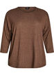 Jerseyblus med 3/4-&auml;rm, Brun, Packshot image number 0