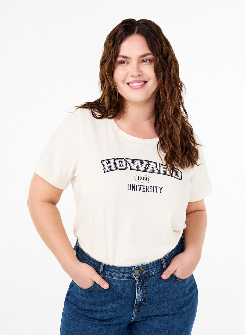 T-shirt i bomull med textmotiv, Antique W. W. Howard, Model image number 0