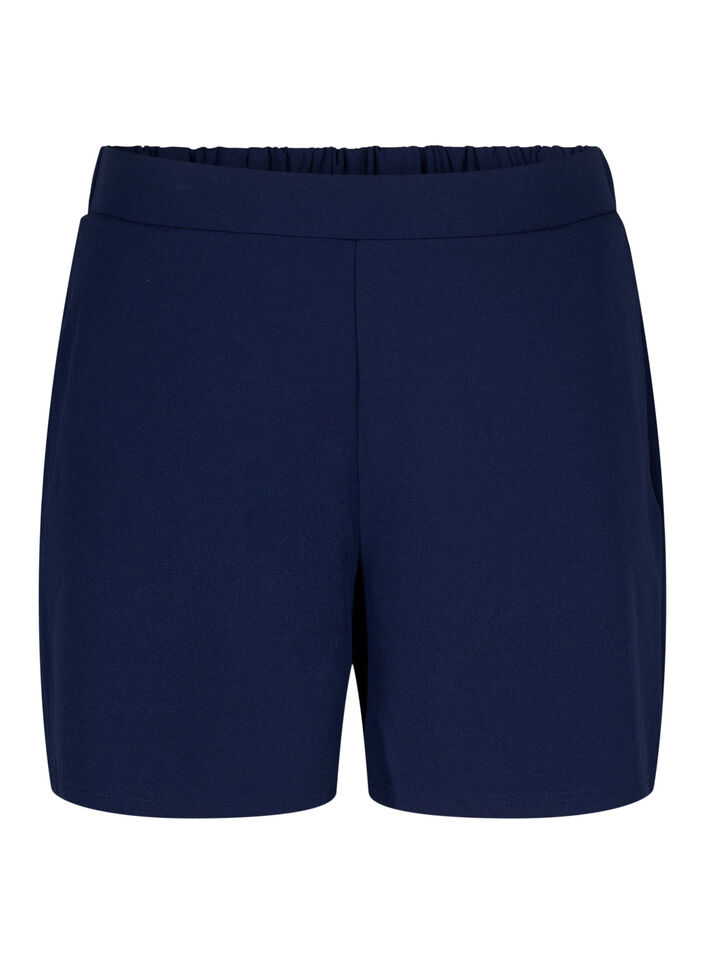 L&ouml;st sittande shorts med fickor, Bl&aring;, Packshot image number 0