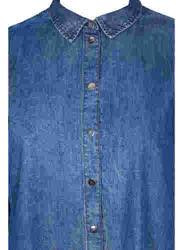 Denim skjortklänning i bomull, Dark blue denim, Packshot image number 2