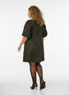A-linjeformad kl&auml;nning i jacquard med puff&auml;rmar, Gr&ouml;n, Model image number 2