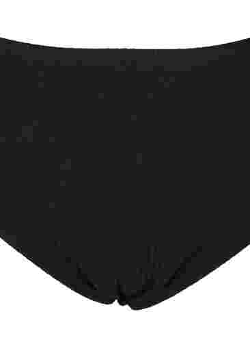 Crêppad bikinitrosa med hög midja, Black, Packshot image number 2
